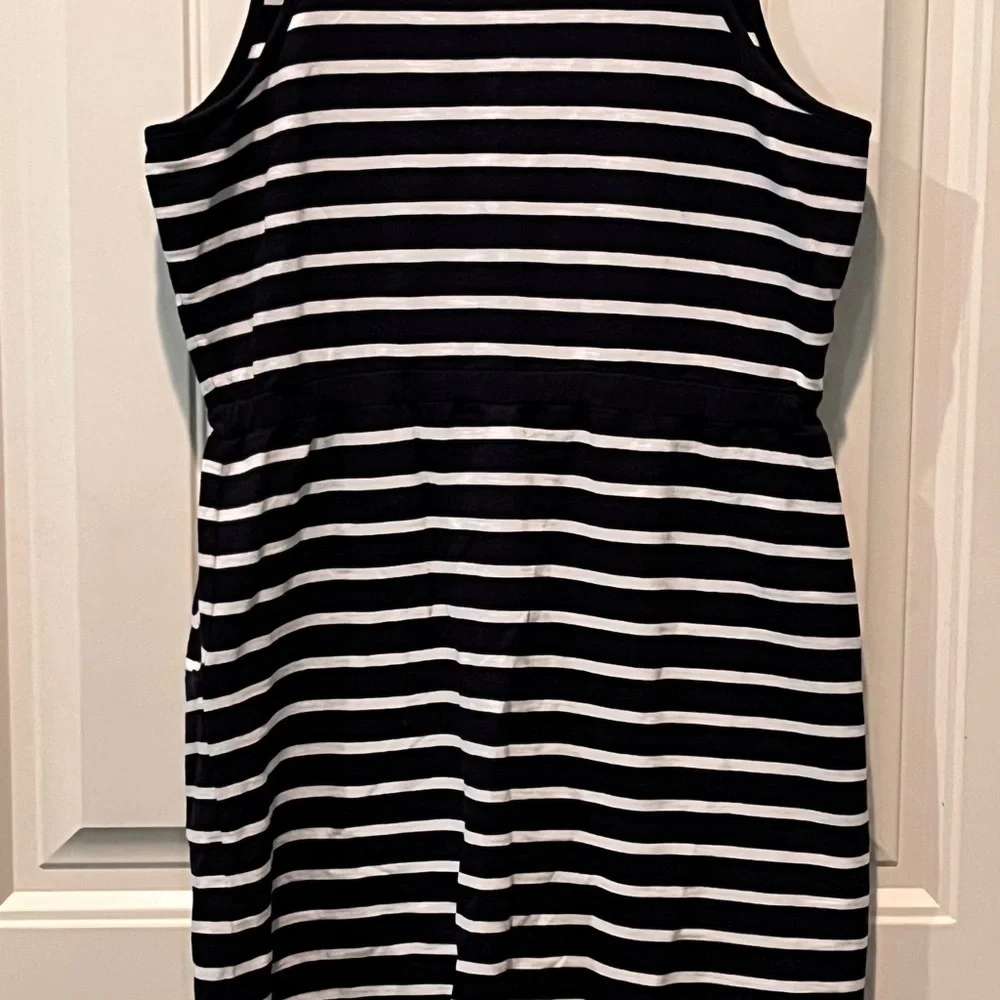 I LOVE H81 Ladies Dress Size L Black/White Summer Tank Trending Pockets Chic Fun - Picture 5 of 6